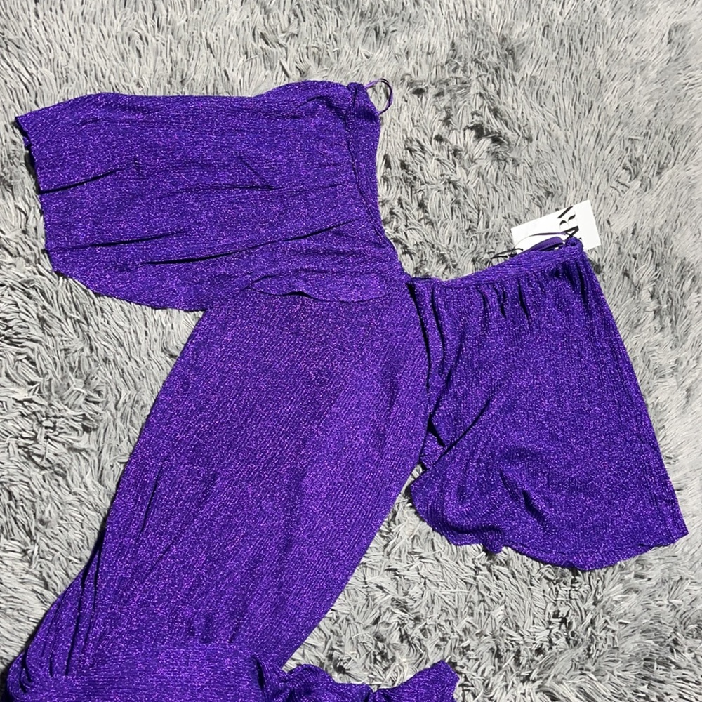24.-π₯°π₯°ZARA Metallic Purple Cape Maxi Dressπ₯°π₯° - Picture 10 of 15